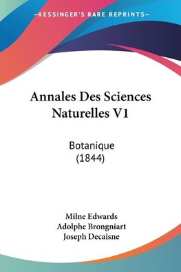 Annales Des Sciences Naturelles V1